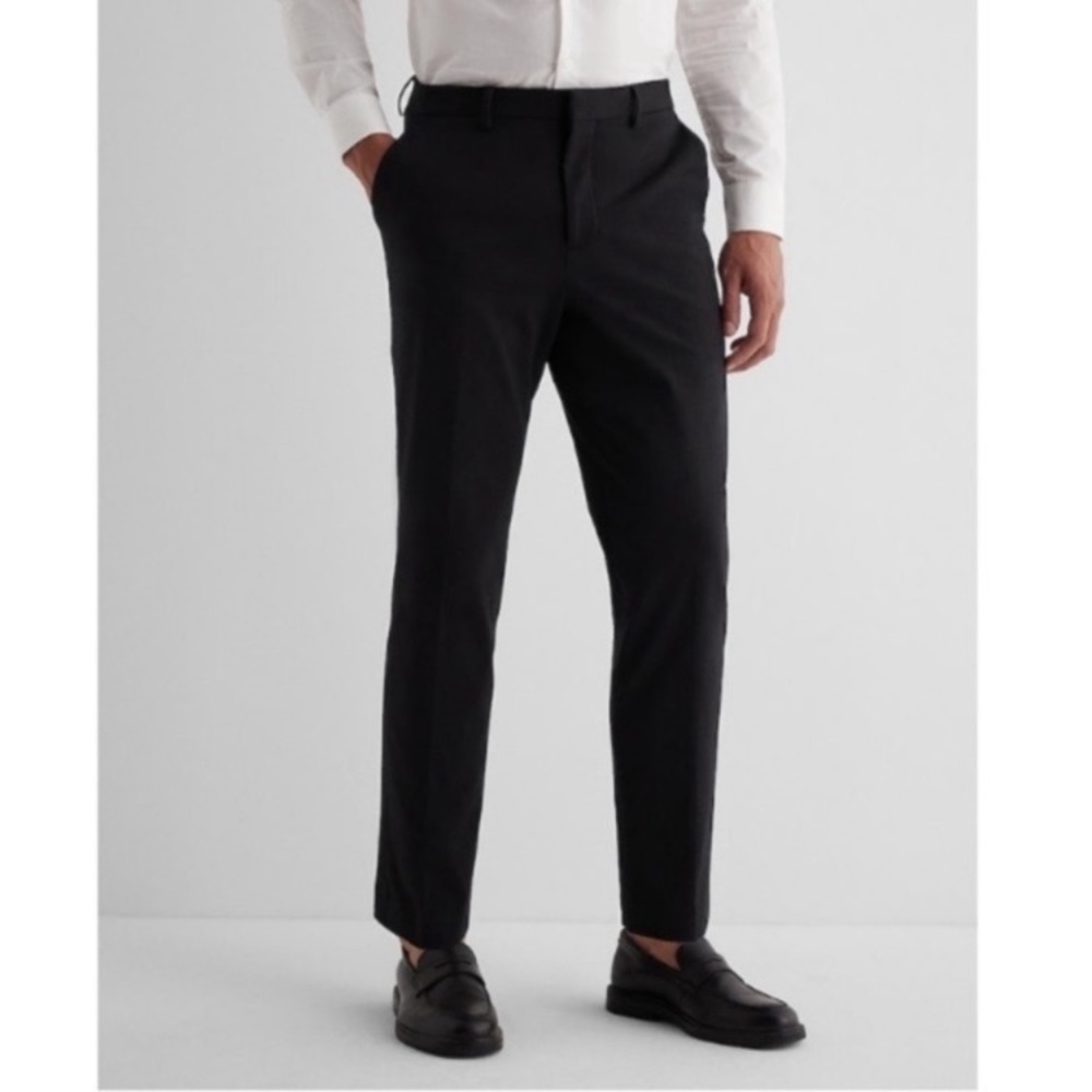 🍸 EXPRESS MENS 29x30 SLIM FIT BLACK PONTE KNIT SUIT PANTS